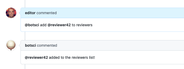 Reviewers list responder in action: adding a reviewer